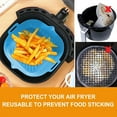 thumbnail image 5 of Xiyztok 2PCS Reusable Heat Resistant Silicone Air Fryer Basket with Handles,Square Air Fryer Silicone Pot,Blue, 5 of 9