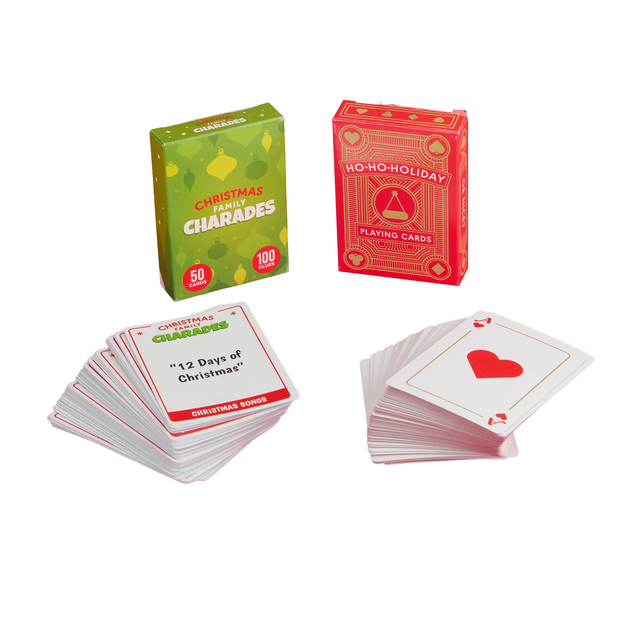 Chuckle & Roar HO HO Holiday Playing Cards & Christmas Family Charades Game Pack by Buffalo Games