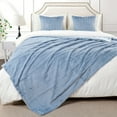 thumbnail image 4 of Home Soft Things Plush Faux Fur Throw & 2 Pillow Covers Set - Ashley Blue - 50"x60"/18"x18", 4 of 9
