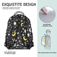 thumbnail image 3 of Starry Night Cosmic Students Backpack Galaxy Sci-fi Lovers Outer Space Design, Adjustable Straps and Wear-Resistant School Bag, 3 of 3