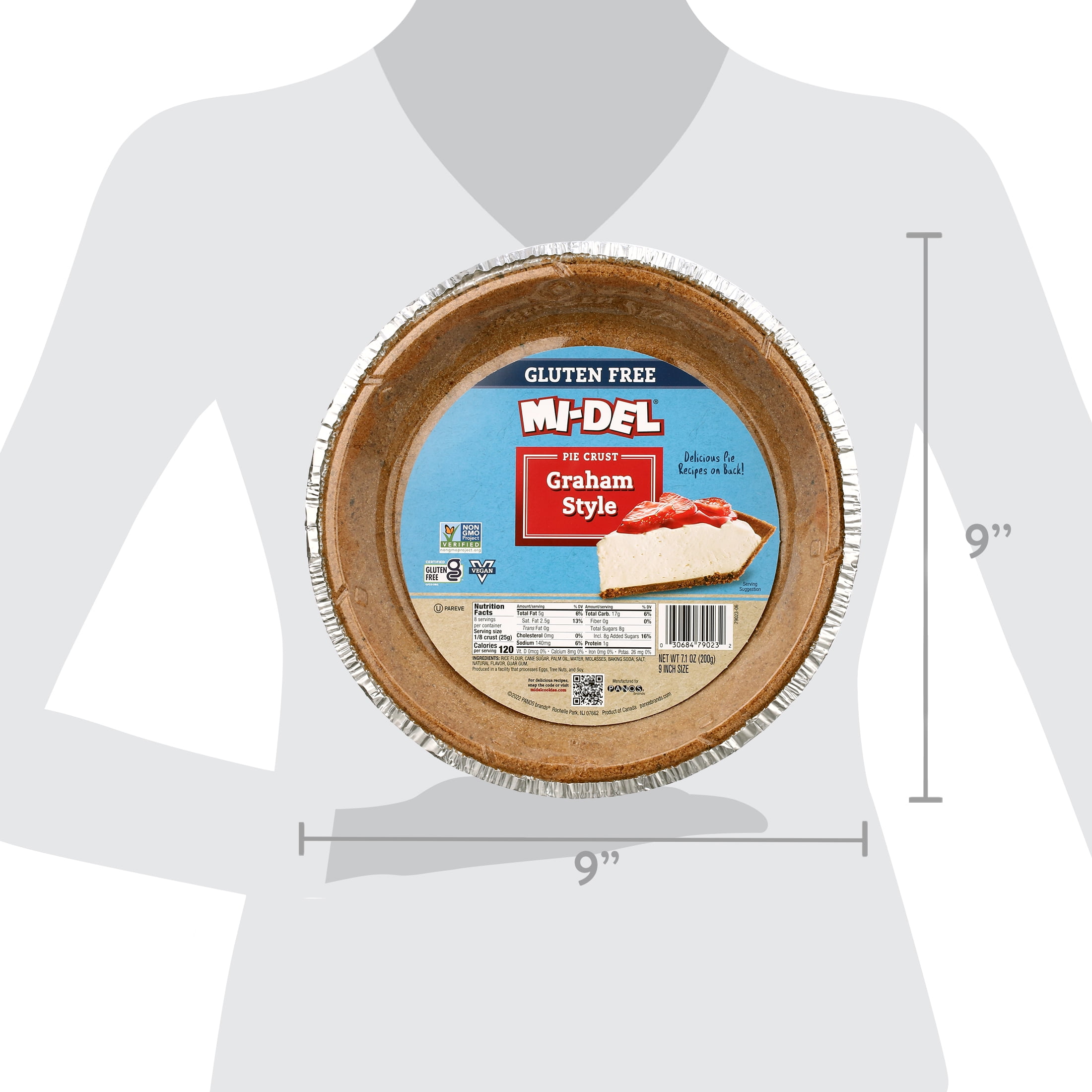 Mi-Del Gluten Free Graham Style Pie Crust, 7.1oz Ready to Eat