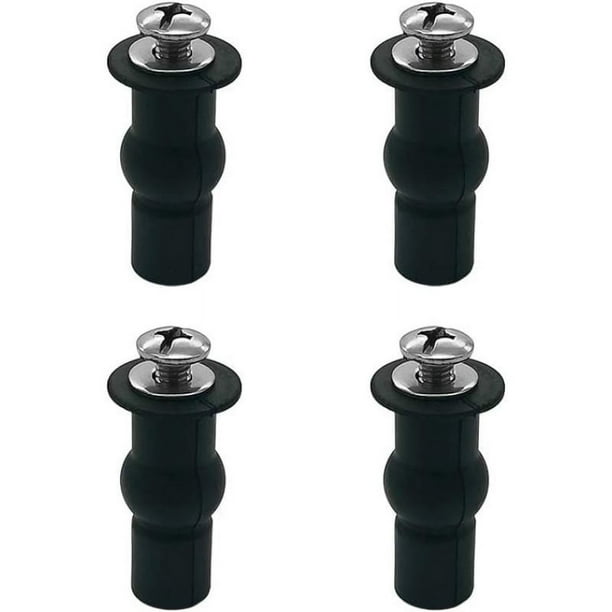Tornillos para tapa de inodoro, paquete de 4 tornillos de plástico para asiento de inodoro, tornillos universales de goma para cubierta de asiento de expansión, pieza de fijación superior de