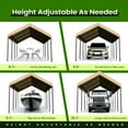 thumbnail image 3 of ECOLINEAR Carport 10x20 ft Heavy Duty Carport, Outdoor Potable Garage with 4 Adjustable Height 8.7 ft to 10.2 ft, Carport Canopy Anti UV All-Season Waterproof Tarp, Car Canopy for Trucks, Boats,Yello, 3 of 7