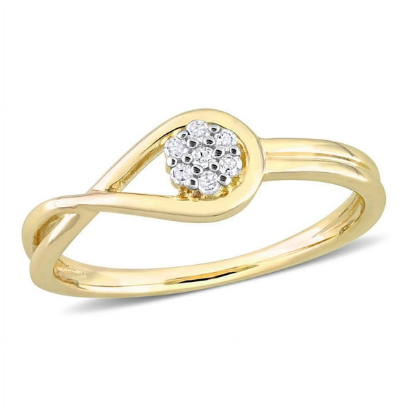 AMOUR Diamond Accent Infinity Promise Ring In Yellow Plated Sterling Silver