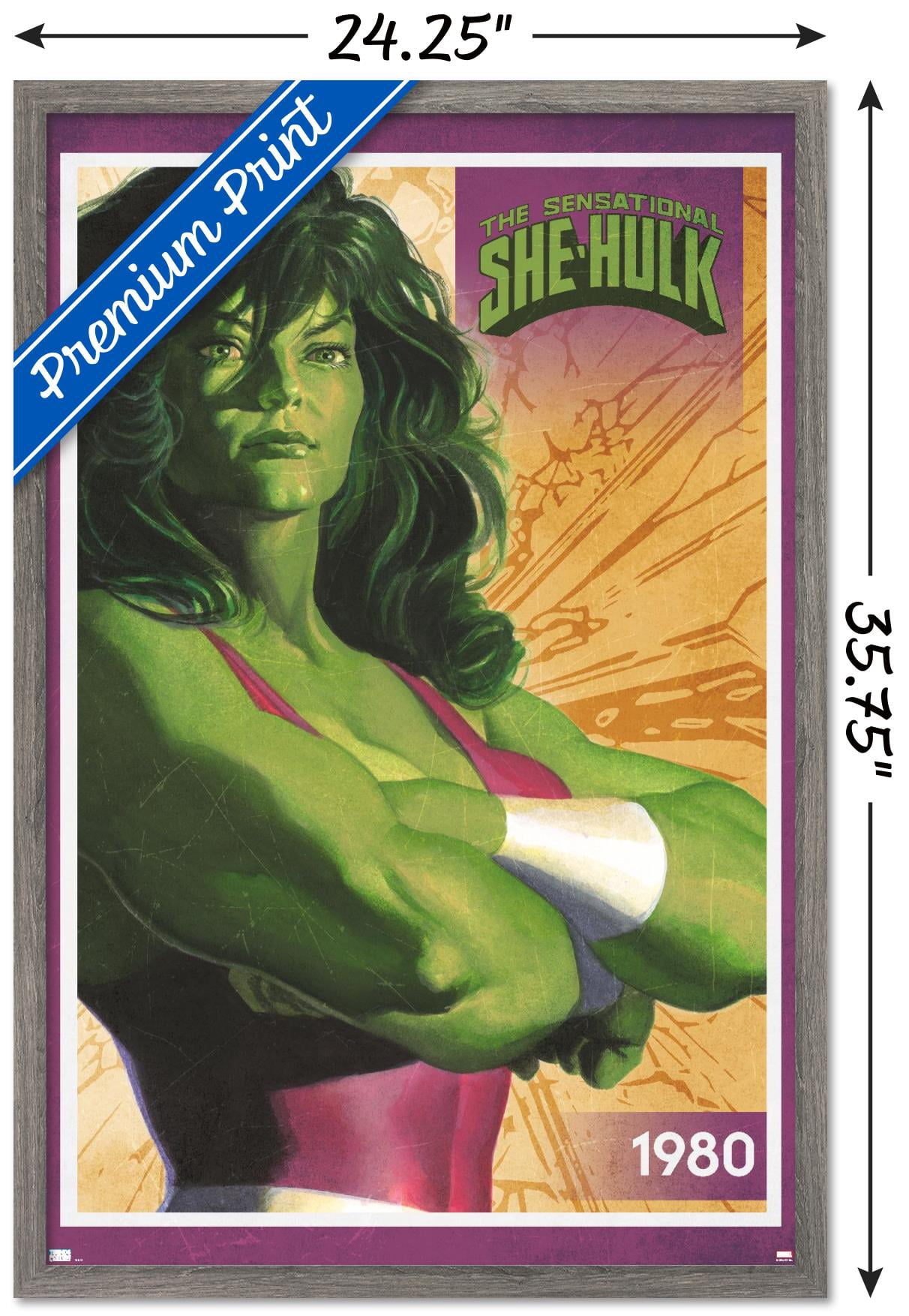 Marvel Comics - She Hulk Card Wall Poster, 22.375" x 34", Framed