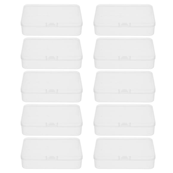 BEADCEST 10Pcs Transparent Card Storage Box Plastic Container with Lid for Trading Cards and Crafts
