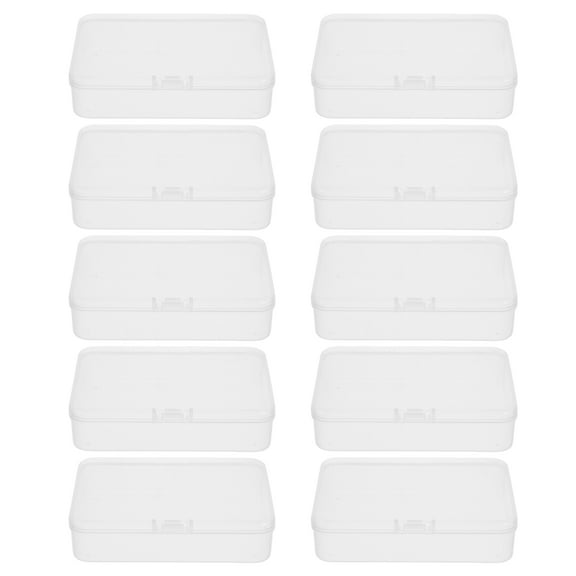 Minkissy 10PCS Transparent Plastic Business Card Boxes for Organizing Small Items and Office Supplies