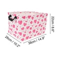 thumbnail image 3 of Unique Bargains 1 Pc Storage Basket with Handles Heart Print Gift Basket 14.9"x10.2"x8.6" Rose Pink White, 3 of 6