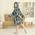 thumbnail image 2 of FORMRS Niños Bathrobe Unisex Hooded Robe Soft Plush Pajamas Sleepwear, Size 4-6T, Dark Floral, 2 of 7