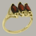 thumbnail image 2 of LBG British Made 18k Yellow Gold Natural Garnet Womens Promise Ring - 33 size options - Size 5.75, 2 of 5