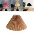 thumbnail image 4 of Pleated Lampshade Cloth Table Ceiling Light Shade Bedroom Fabric Pleated Desk Brown, 4 of 8