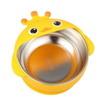 Bowls with Suction, Ongmies Baby Bowls with Suction 300Ml Stainless Kids Bowls with Silicone Cute Toddler Suction Bowls Removable Infants Food Feeding Bowls for Babies Toddlers Boys Girls, Yellow