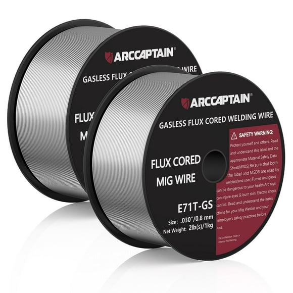 Alambre de soldadura Flux Core ARCCAPTAIN E71T-GS 0,8 mm 2 kg x2