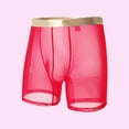 thumbnail image 2 of khonts,Men's Underwear Sexy Mesh Breathable Boxer Briefs Low Rise Cool Boxers Red XL, 2 of 3