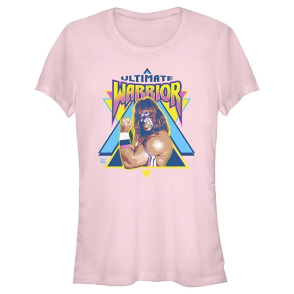 Junior's WWE Ultimate Warrior Photo  Graphic Tee Light Pink 2X Large