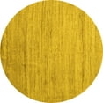 thumbnail image 1 of Ahgly Company Machine Washable Indoor Round Abstract Yellow Modern Area Rugs, 6' Round, 1 of 4
