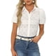 thumbnail image 1 of Cardigan bolero de manga corta vintage para mujer INSPIRE CHIC, suéter elegante y casual con botones para blusas de vestido, color blanco, talla L, 1 of 1