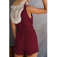 thumbnail image 2 of Womens Halter Neck Sleeveless Floral Print & Solid Rompers Jumpsuits, 2 of 3