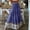 Blue, variant on Leesechin Long Skirts for Women Plus Size Comfortable Daily High Waist Print Retro Dress