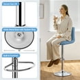thumbnail image 2 of Topeakmart Modern PU Leather Bar Stools with Tufted Backrest and Footrest, Set of 2, Blue, 2 of 7