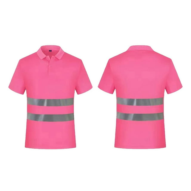 Men's Reflective T-Shirts High Visibility Casual Work Tees Short Sleeve Construction Utility Shirts