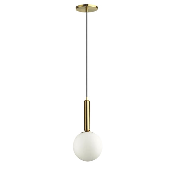 Dainolite 1LT Incandescent Pendant,  AGB w/ WH Glass