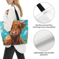 thumbnail image 3 of Balery Cute Cow Sunflowers Art Bolsa Tote Estilo Estético con Cremalleras, Bolsa de Hombro, Bolsa de Compras Grande y Plegable, 3 of 8