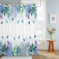 thumbnail image 4 of Shower Curtain Green Leaves Shower Curtains for Bathroom Decor, Waterproof Polyester Shower Curtain Set with Hooks, Extra Long 72" x 84" Leaf Branch, 4 of 9