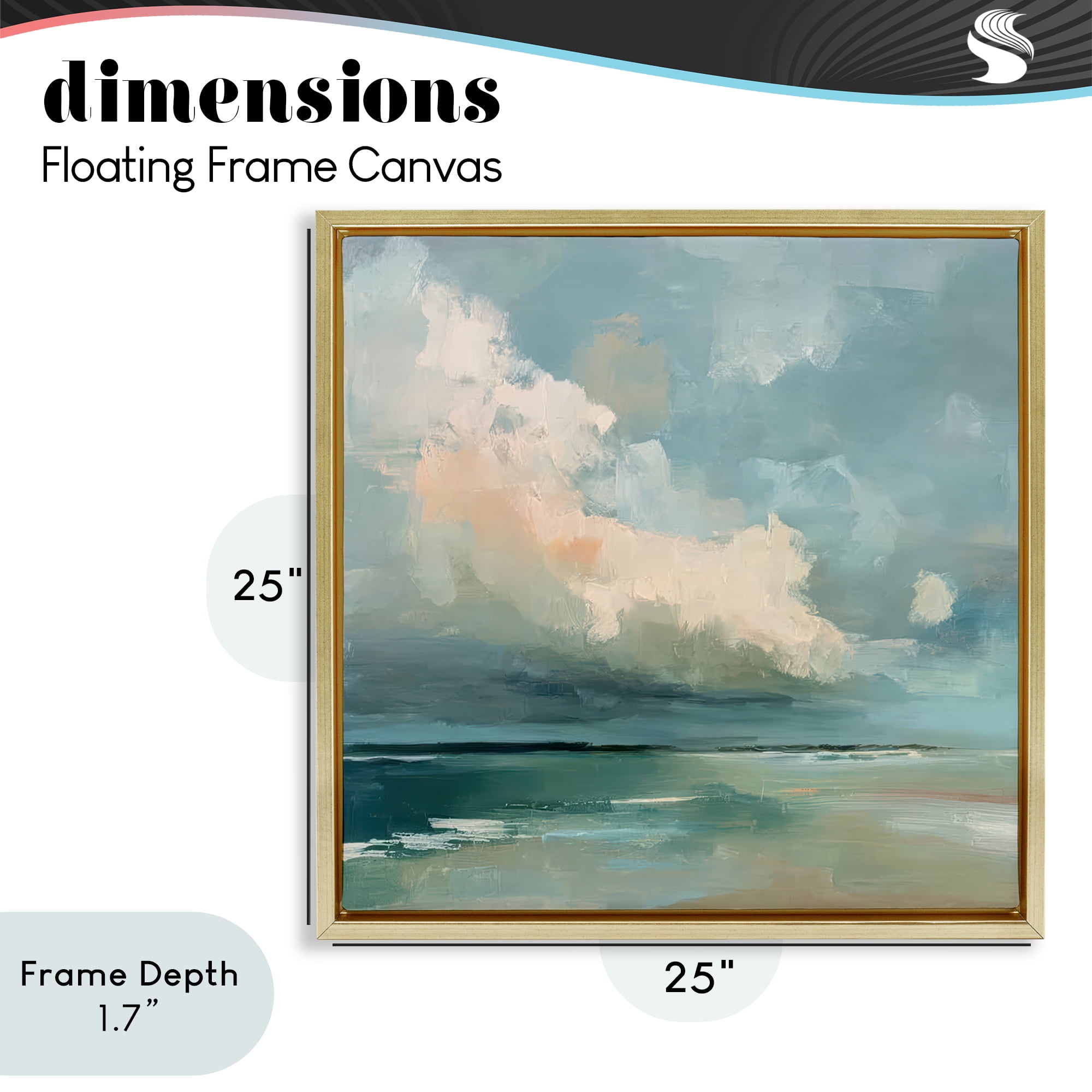 Stupell Industries Stormy Beach with Overhead Clouds Gold Framed Floater Canvas Wall Art, design by Kim Curinga