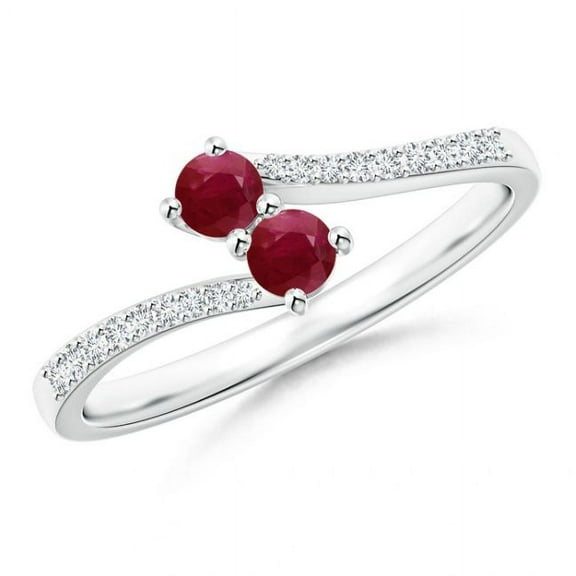 Round Shape Red Ruby CZ Diamond Band Ring Women 925 Sterling Silver July Birthstone Wedding Anniversary Gift Gemstone Jewelry