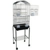 Ymlgroup 6804 3 by 8" Bar Spacing Tall Shall Top Small Bird Cage with Stand - 18"x14" in Black