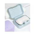 thumbnail image 3 of Juego de 2 (azul + morado) - Jabonera de plástico con tapa - Jabonera de viaje - Jabonera de fácil limpieza - Para baño, ducha y cocina, 3 of 5