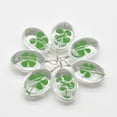 thumbnail image 4 of 5pcs DIY Clovers Charms Pendants Glass Luck Keychain Charms Jewelry Making Accessories, 4 of 5