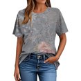 thumbnail image 5 of Hauts d'Été pour Femmes DYTTDG T-shirt à Fleurs Mode pour Femmes Grande Taille Col Rond Manches Courtes Décontracté Ample Tee Haut Hauts pour Femmes Liquidation Moins de 10 Multicolore,G, 5 of 5