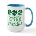 thumbnail image 1 of CafePress - Irish Grandma Plaid Clover - 15 oz Ceramic Large Mug, 1 of 4