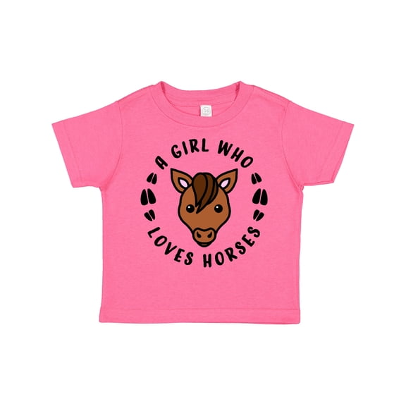 Inktastic A Girl Who Loves Horses Boys or Girls Toddler T-Shirt