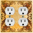 thumbnail image 1 of Metal Light Switch Plate Cover Elegant Yellow Grape Vine Damask Frame FRA048, 1 of 13