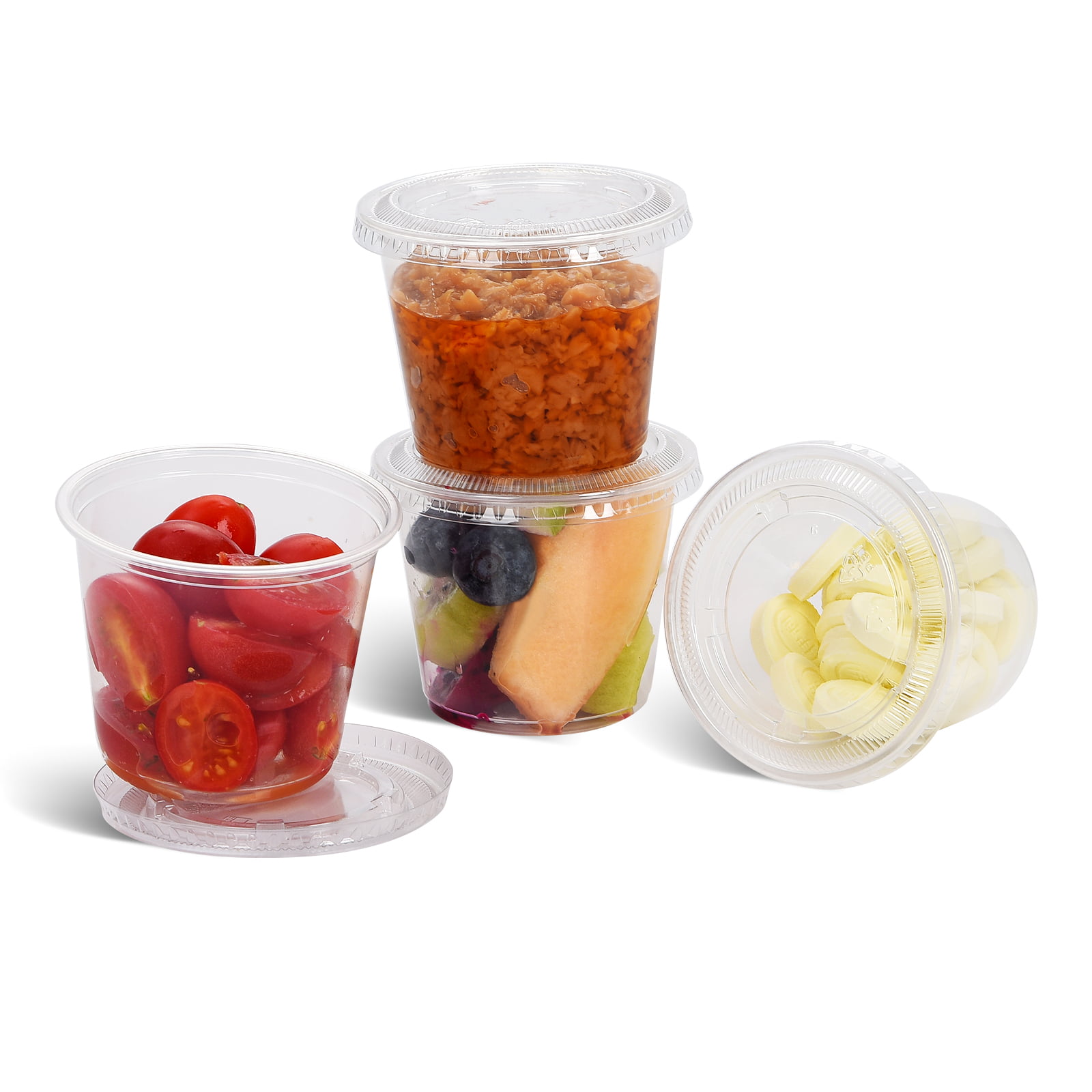 Kitcheniva Plastic Clear Disposable Portion Cups With Lids Black 2oz - 100  Set, Set of 100 - Harris Teeter