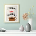 thumbnail image 2 of Designs ByLITA Coffee Is My Love Language, 5 x 7 Wooden Wall Print Inspirational (Framed) | Retro Coffee Bar Decoration, 2 of 5