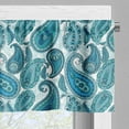 thumbnail image 3 of Ambesonne Paisley Valance Pack of 2, Ocean Stripe and Flower, 54"X12", Blue and White, 3 of 5