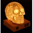 thumbnail image 2 of Day Of The Dead Floral Skull Lamp Table Lamp Figurine with 2 USB Charging Ports, 2 of 8