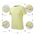 thumbnail image 5 of Mens Crew Neck T-Shirts Short Sleeve UPF 50+ Lightweight Moisture Wicking Casual Basic Tee Shirts Big and Tall Size M-5XL Yellow, 5 of 6