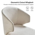 thumbnail image 5 of Dining Chairs Set of 4 Wingback Accent Chair Upholstered Armrest Solid Wood Legs Living Room Kitchen Restaurant Linen, 5 of 7