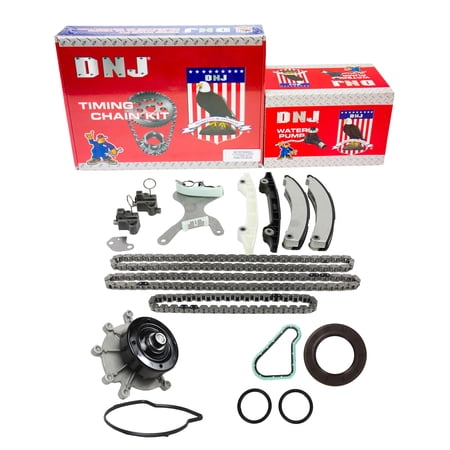 DNJ TK1105NWP Timing Chain Kit with Water Pump Fits Cars & Trucks 02-12 Dodge 3.7L V6 SOHC 12V