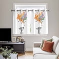 thumbnail image 4 of Cute Deer Kitchen Curtains Window Panels, Modern Abstract Oil Painting Aesthetic Insulated Window Treatment Curtain, Grommet Curtains for Bedroom/Living Room/Bathroom, 2 Piece 52"Wx45"L, 4 of 8