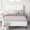 white, variant on 4 EVER WINNER Twin Bed Frame, Twin Upholstered Platform Bed with Button Tufted Headboard, White Twin Bed Frame, White