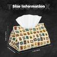 thumbnail image 2 of Leather Tissue Box Cover - colorful Stamps Pattern Long PVC Tissue Box Holder for Dining Tables, Bedside Tables, Desks, Modern Tissue Holder Cover for Living Room, Office, Bedroom Decor, 2 of 8