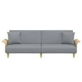 thumbnail image 2 of vidaXL Sofa Bed with Armrests Light Grey Fabric, 2 of 5