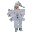 thumbnail image 4 of Injueey Snowman Santa Claus Doll Ornament Decoration Statue Table Decor Indoor Desk Kits de decoración para fiestas Blanco plateado 17x30cm, 4 of 6