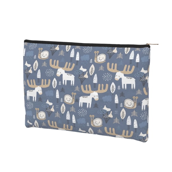 Rocae Forest Elk for Cosmetic Bags for Women Paper Reusable Cosmetic Bag Travel Toiletry Organizer Capacity Multipurpose Zipper Pouch